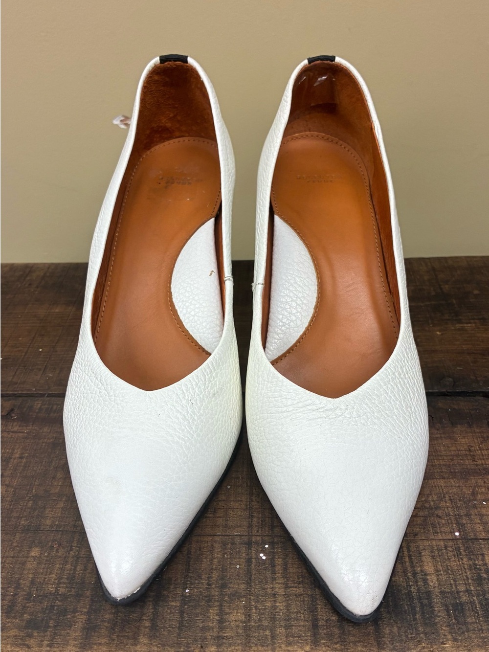 SELECTED FEMME Leather Block Heel Pumps – Cream / Off White – EU 39 (US 8–8.5) - Picture 2 of 7